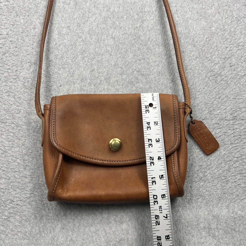VTG Coach Chrystie Crossbody Bag Brass British Tan Leather USA Made Purse 7150* - Picture 13 of 16